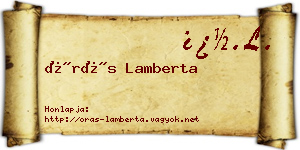 Órás Lamberta névjegykártya